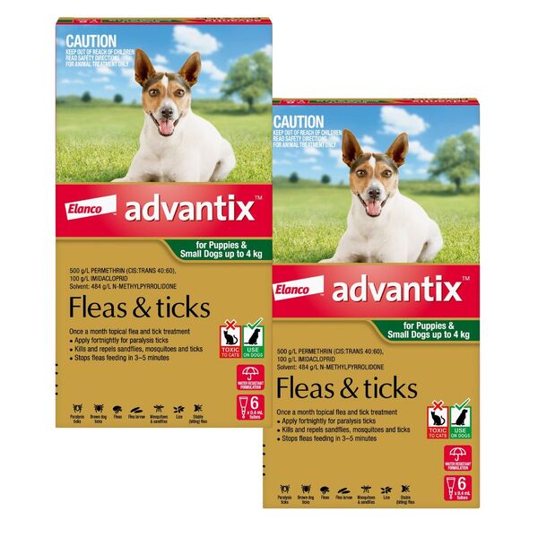 Advantix - For Small Dogs & Pups Up To 4Kg (Green)