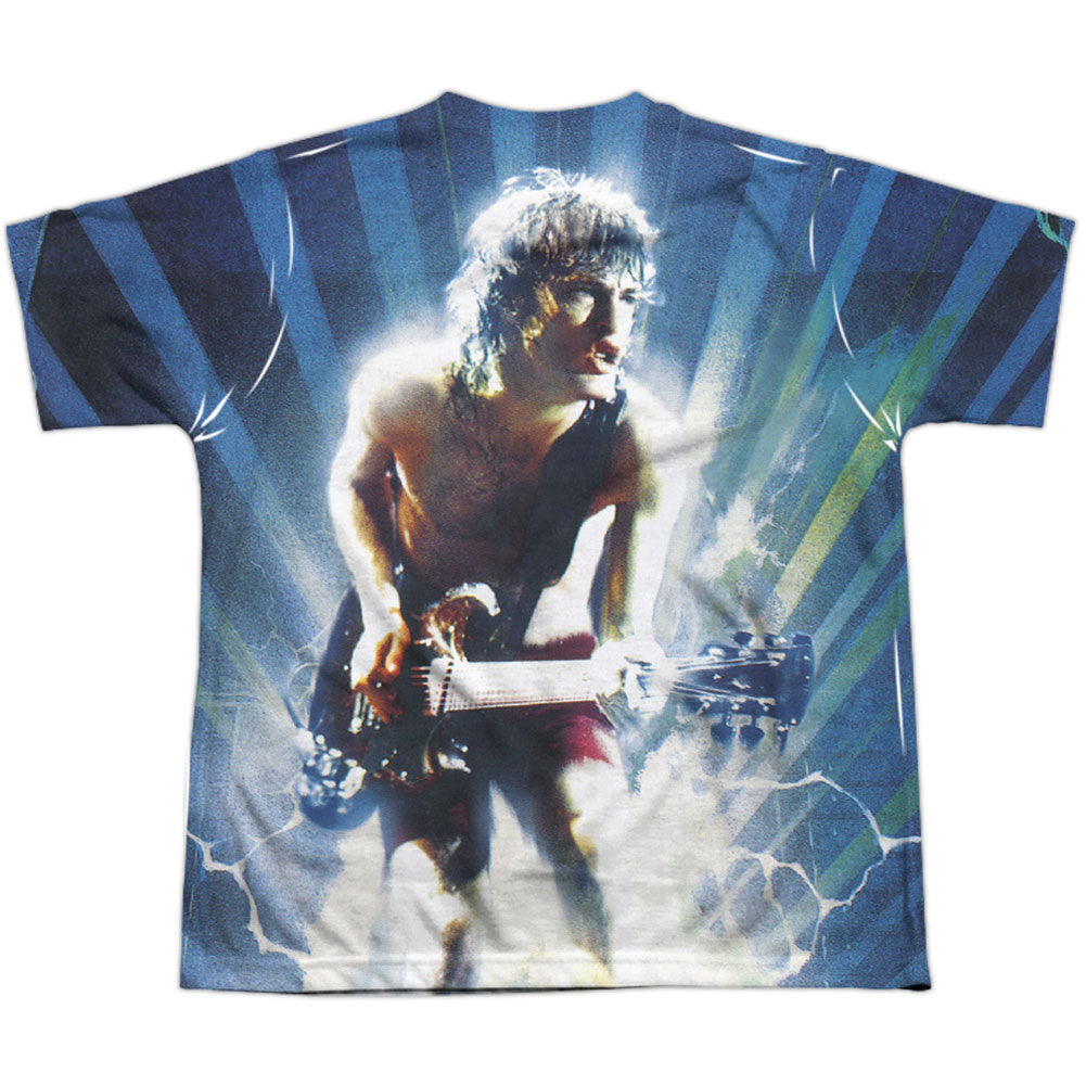 AC/DC Lightning Youth 100% Poly Front/Back Print Sublimation T-shirt