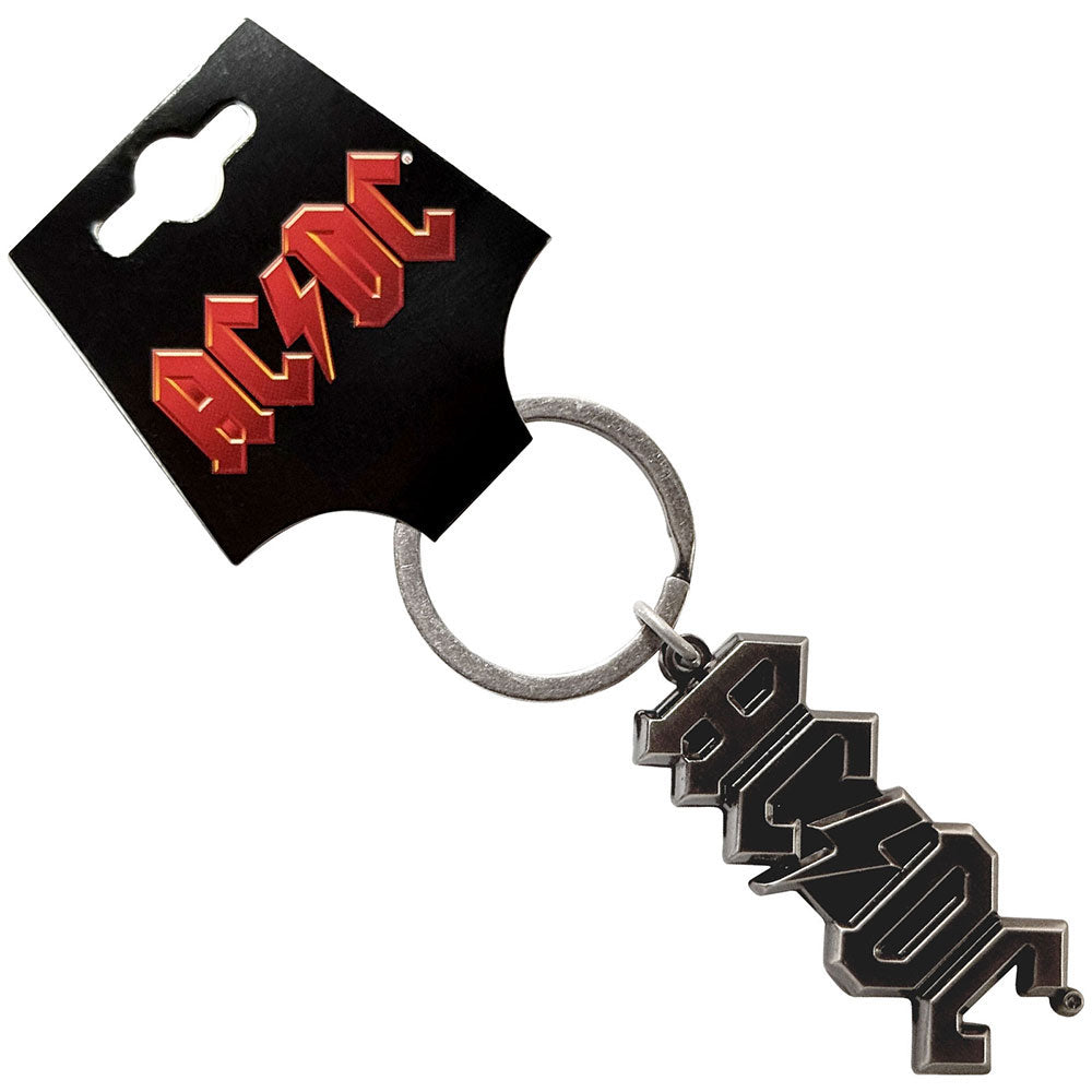 AC/DC 3d Silver Logo Metal Key Chain