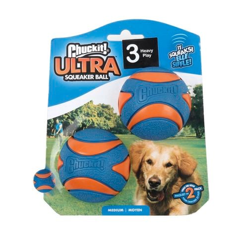 Chuckit - Dog Toy Ball Ultra Squeaker Medium 2pk