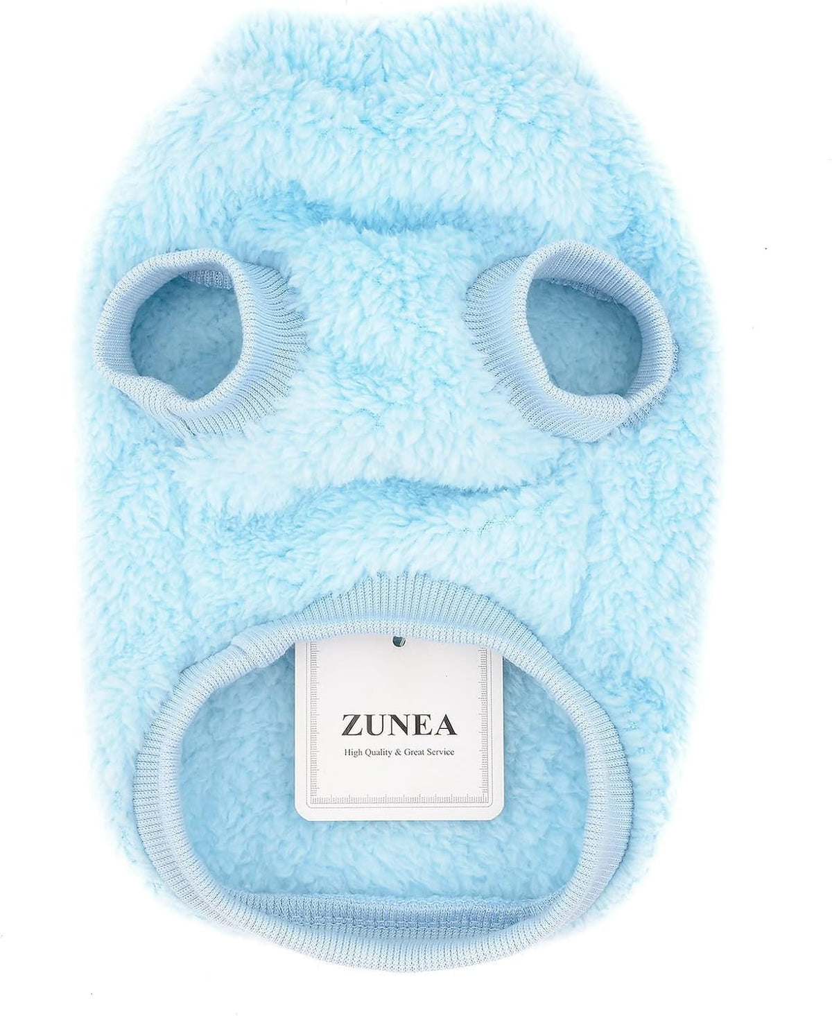 Fleece dog jumper - warm winter sweater with D-ring for small dogs & cats, soft & cozy for cold weather (Blue)