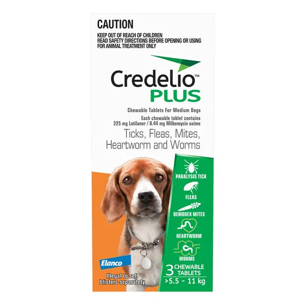 Credelio Plus - For Medium Dogs 5.5 - 11 Kg Orange