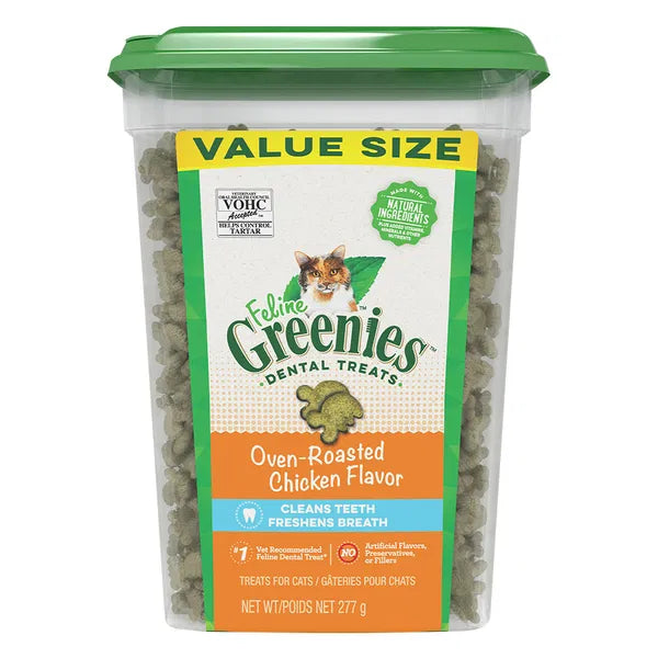 Greenies - Feline Roasted Chicken Flavour Dental Treats For Cats 277 Gm