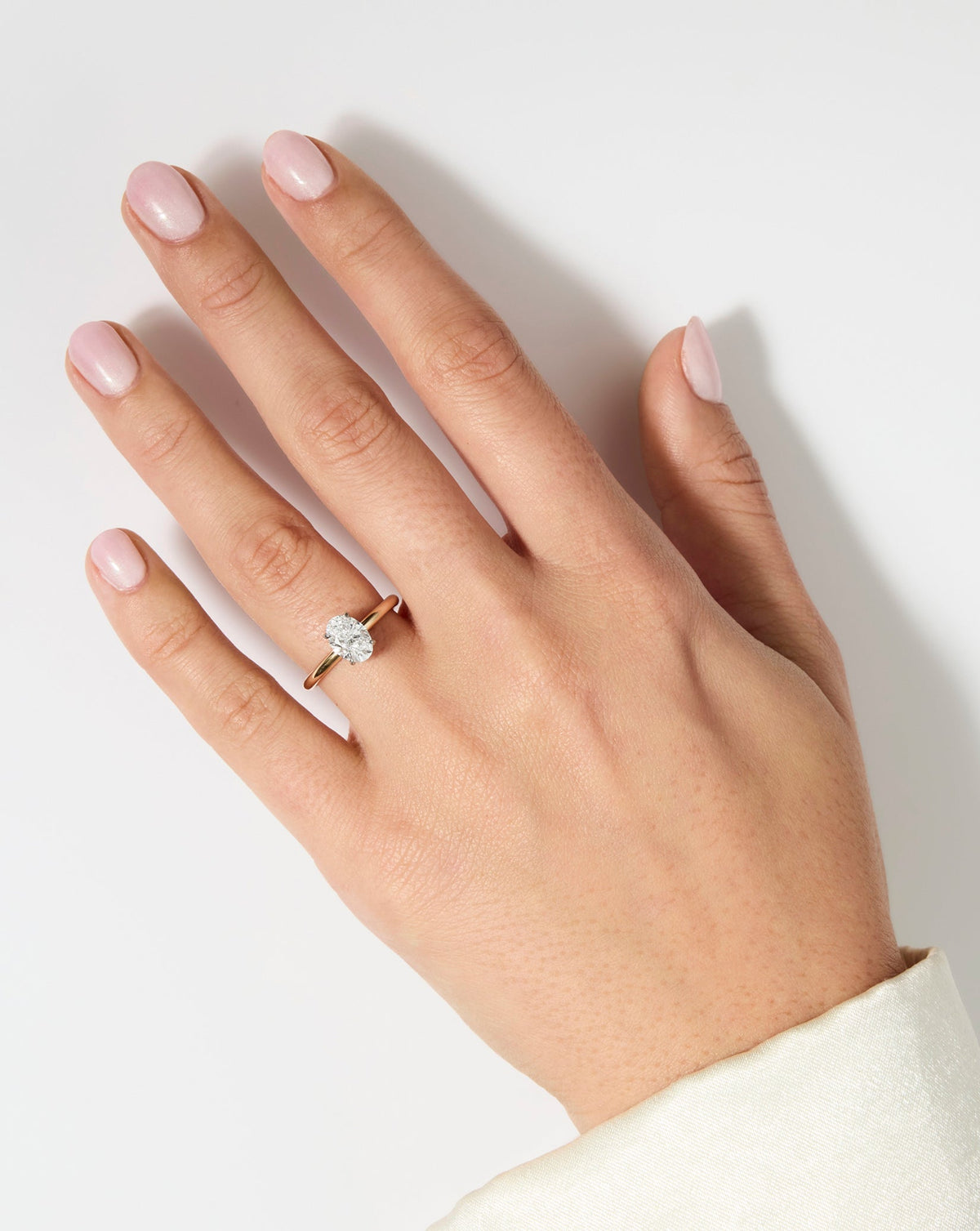 2.08 Oval Lab Diamond in Cloud Solitaire