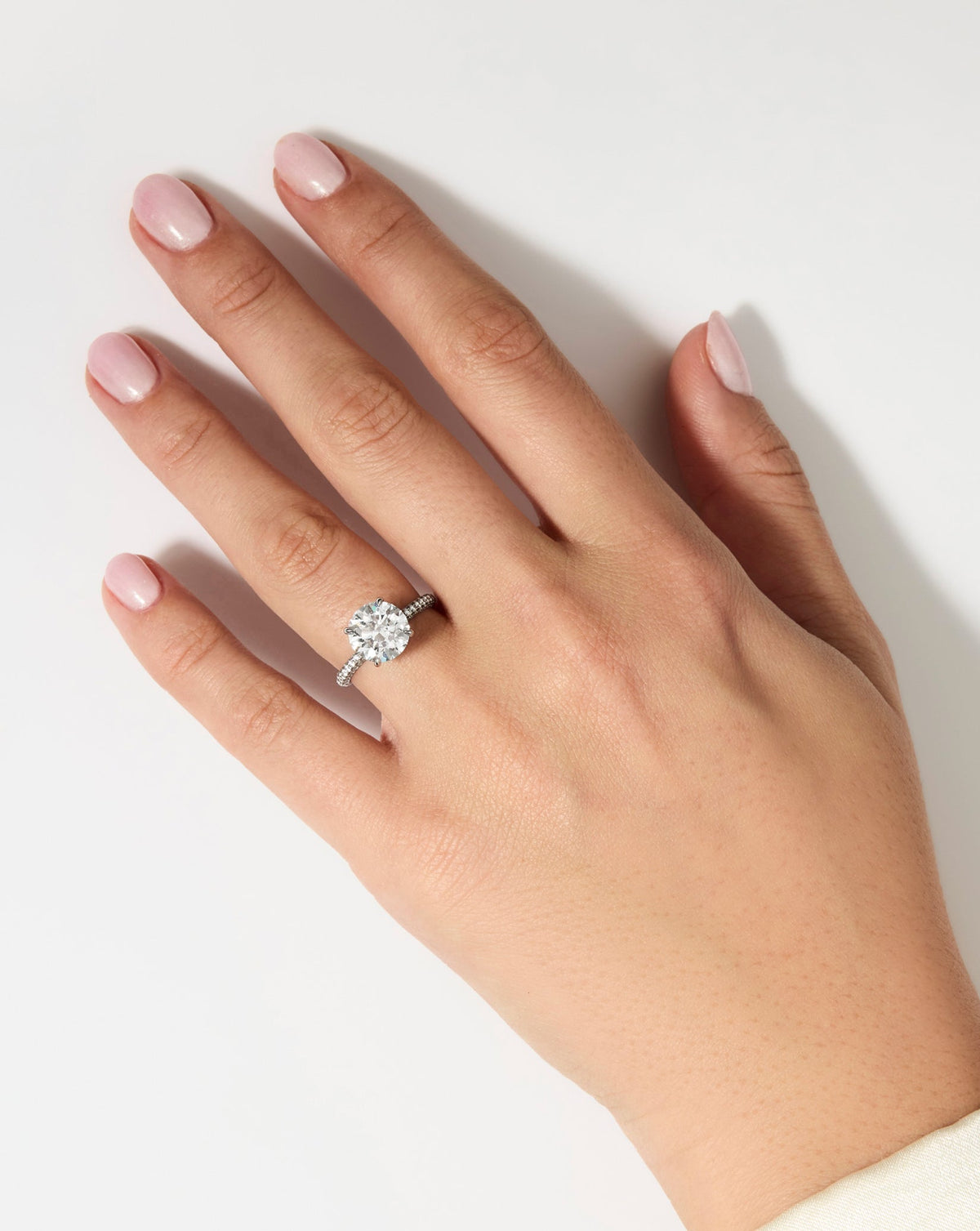 3.18 Round Lab Diamond in Pavé Cloud