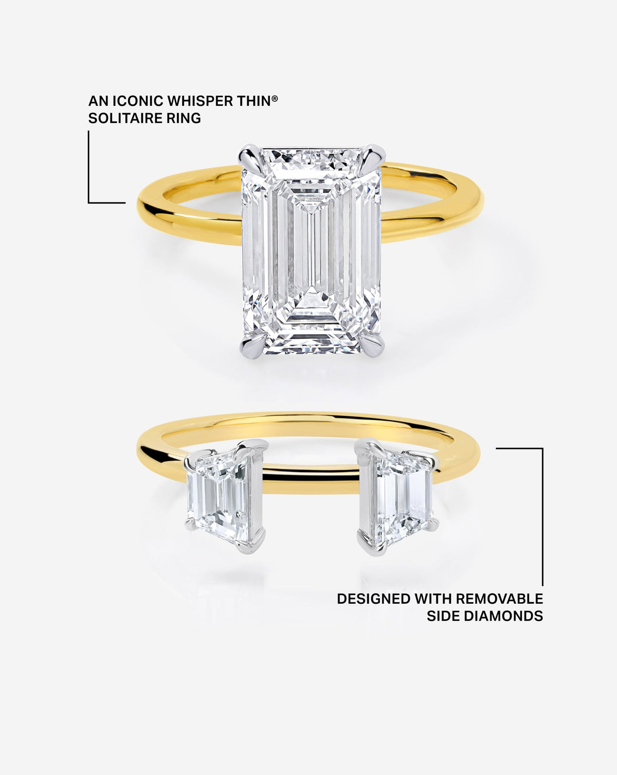 3.72 Emerald Lab Diamond in Whisper Thin® Embrace