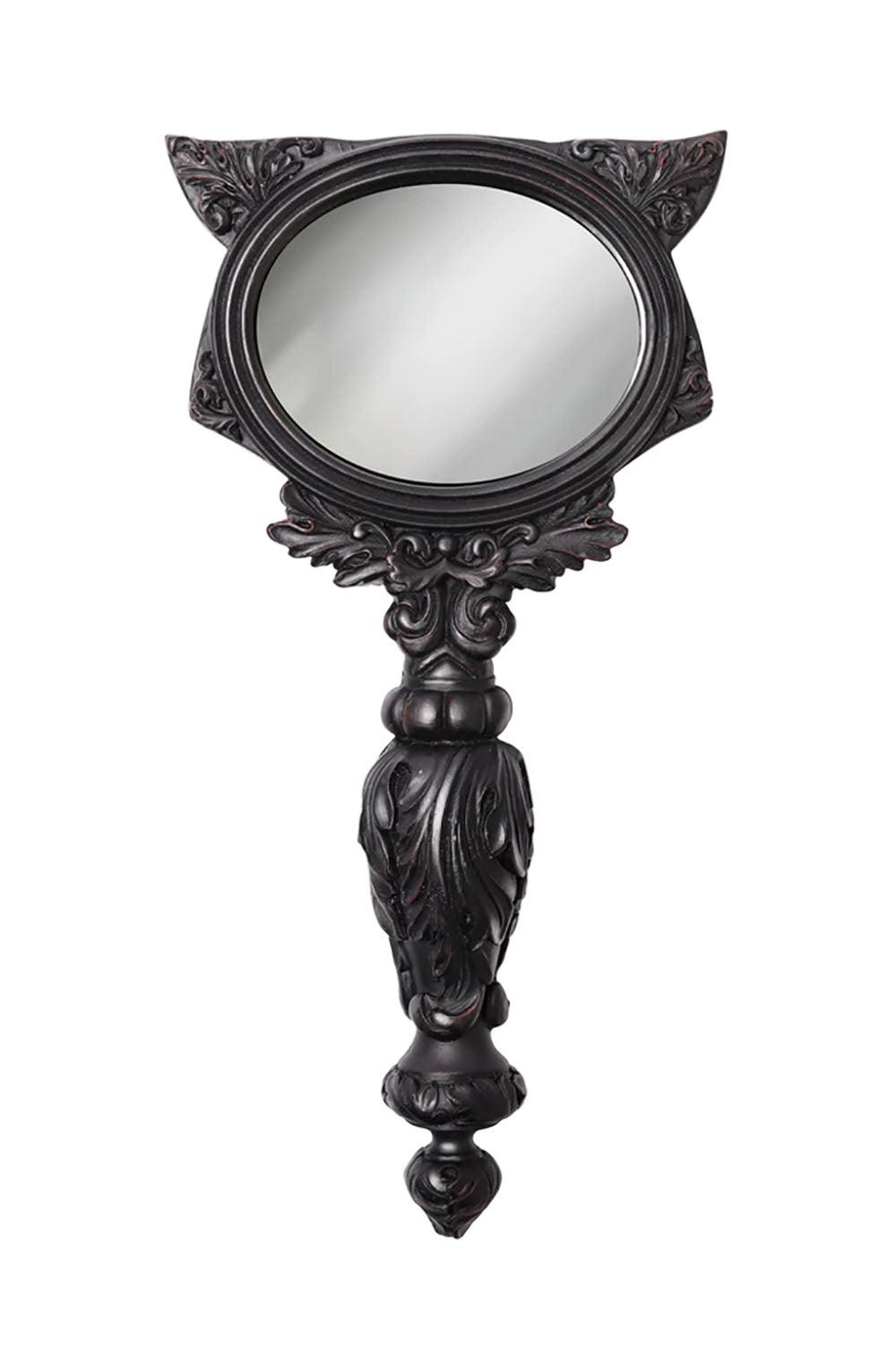 Black Sacred Cat Hand Mirror