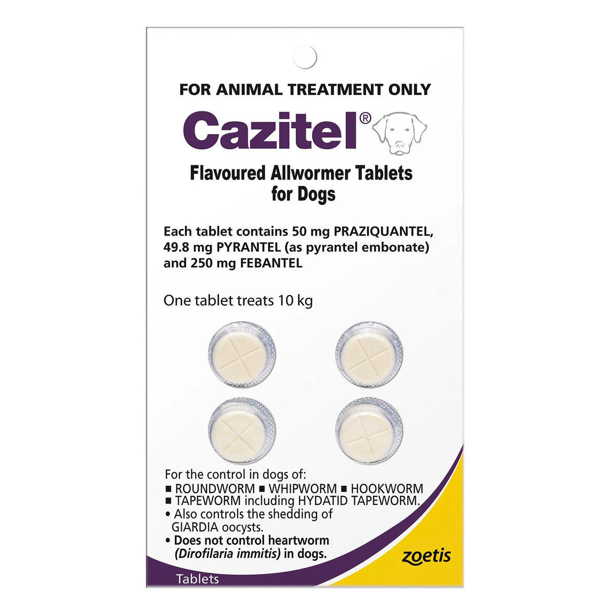 Cazitel - Flavoured Allwormer For Dogs 10Kg (Purple)