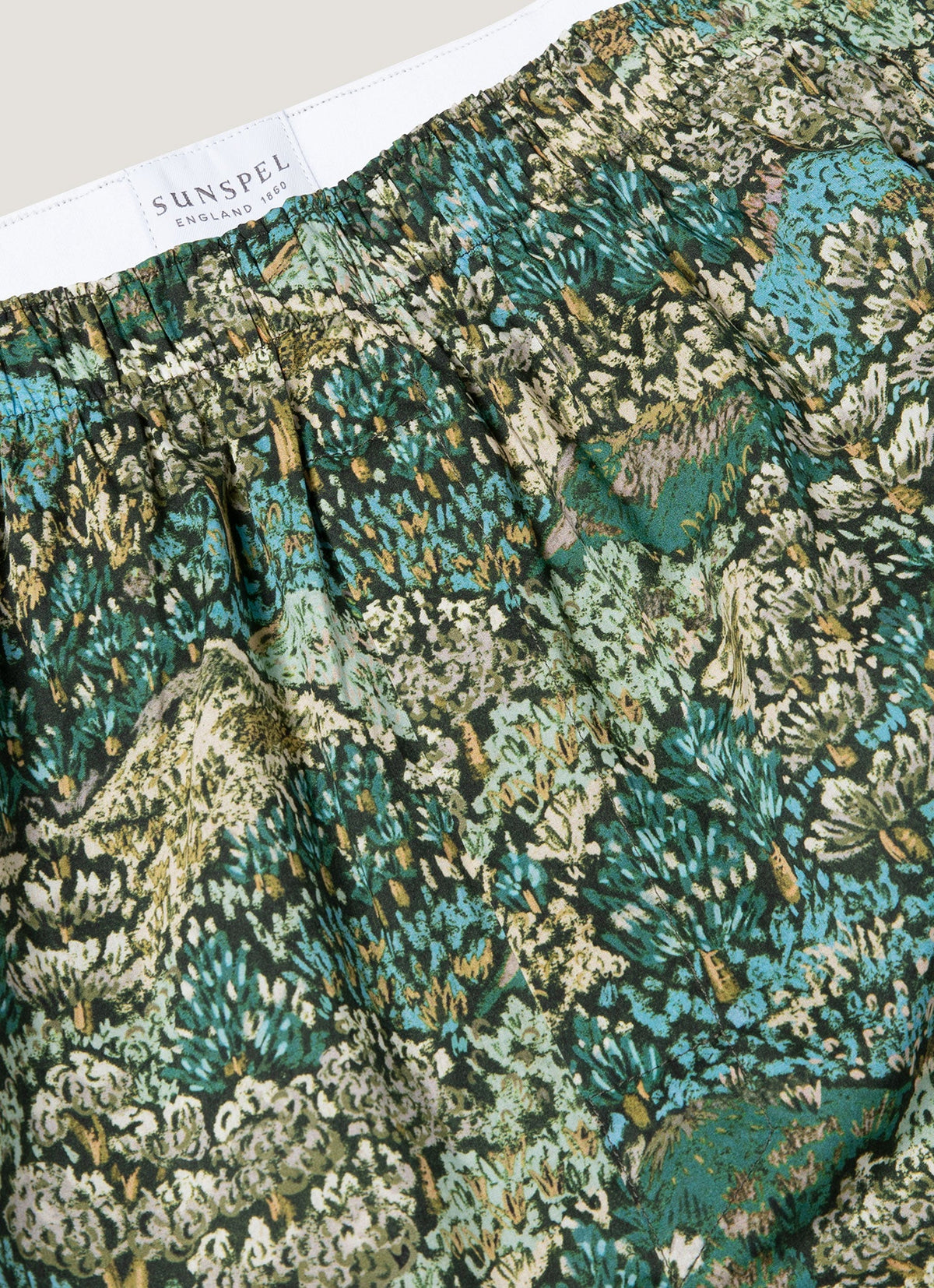 Mens Classic Boxer Shorts In Liberty Fabric In Hillside Green Mbox4701L Gnir