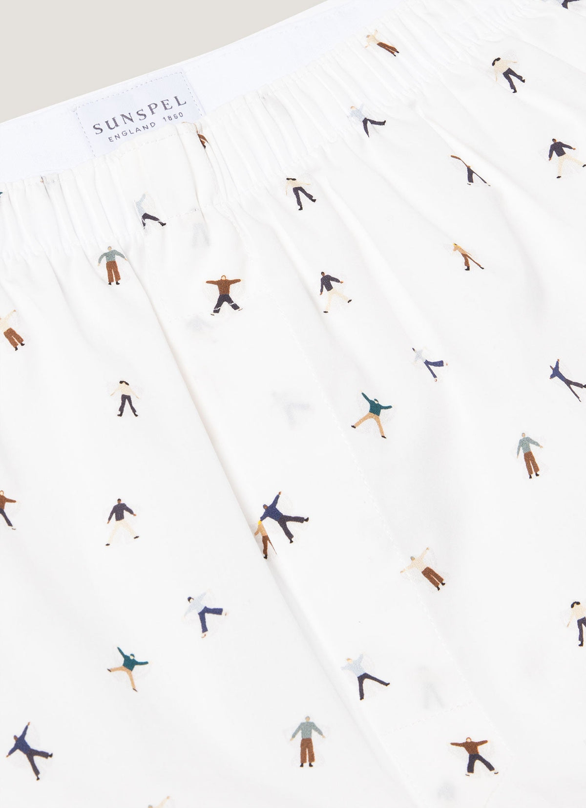 Mens Classic Boxer Shorts In Snow Angel Print Mbox4701P Whie