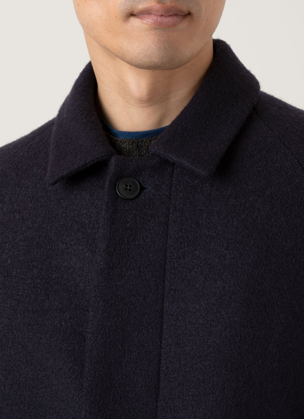 Mens Boiled Wool Car Coat In Navy Mcoa7332 Buaa