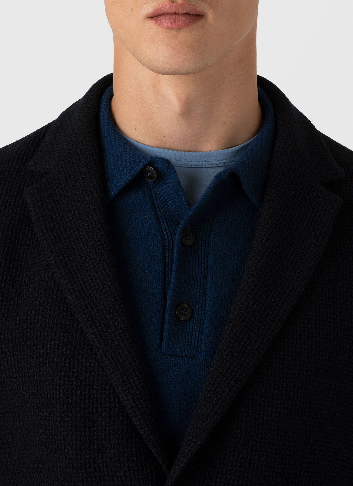Mens Heavy Wool Jersey Blazer In Navy Mjac7163 Buaa