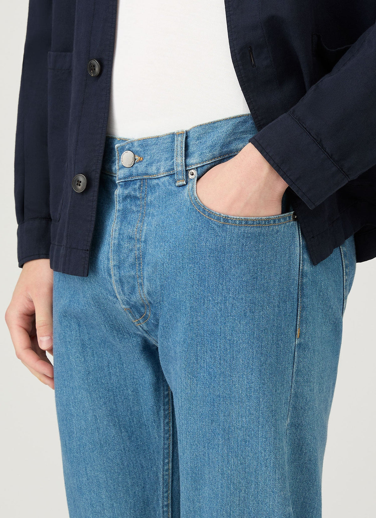 Mens Regular Fit Jean Denim Mid Wash