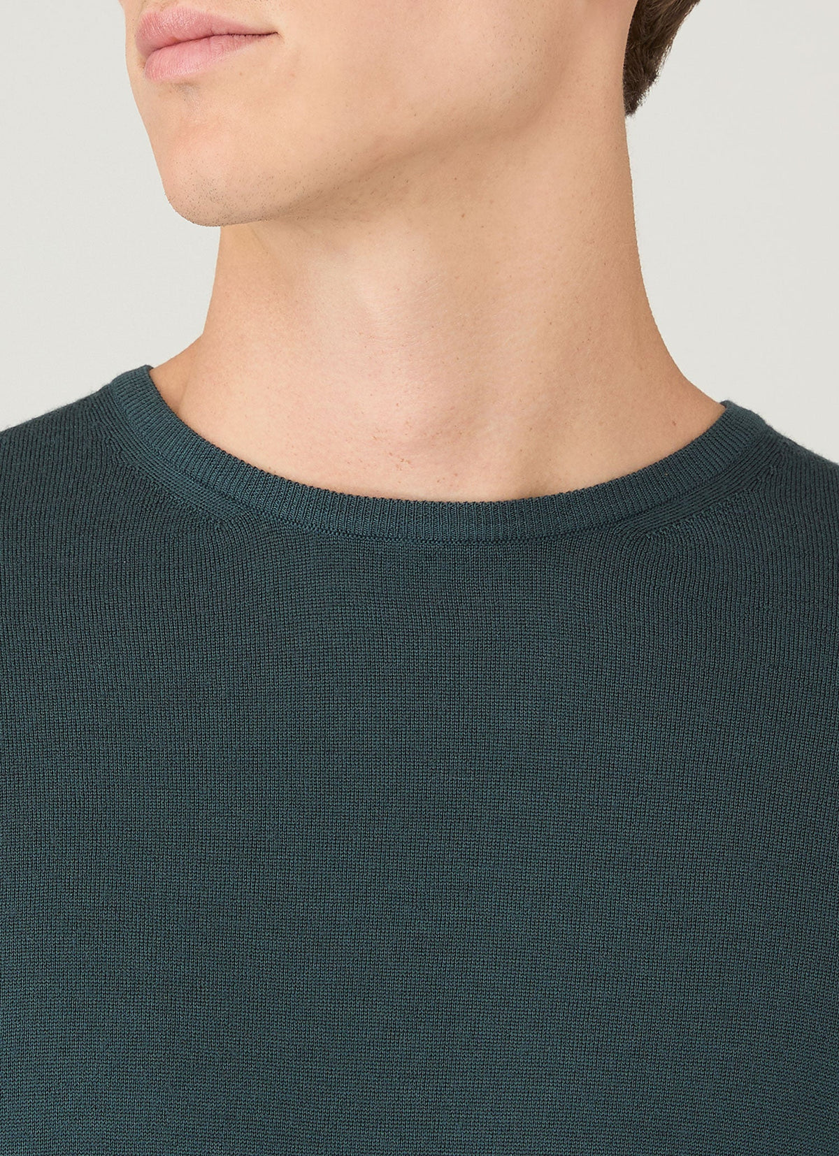 Mens Extrafine Merino Crew Neck In Dark Petrol Mjum8058 Gnit