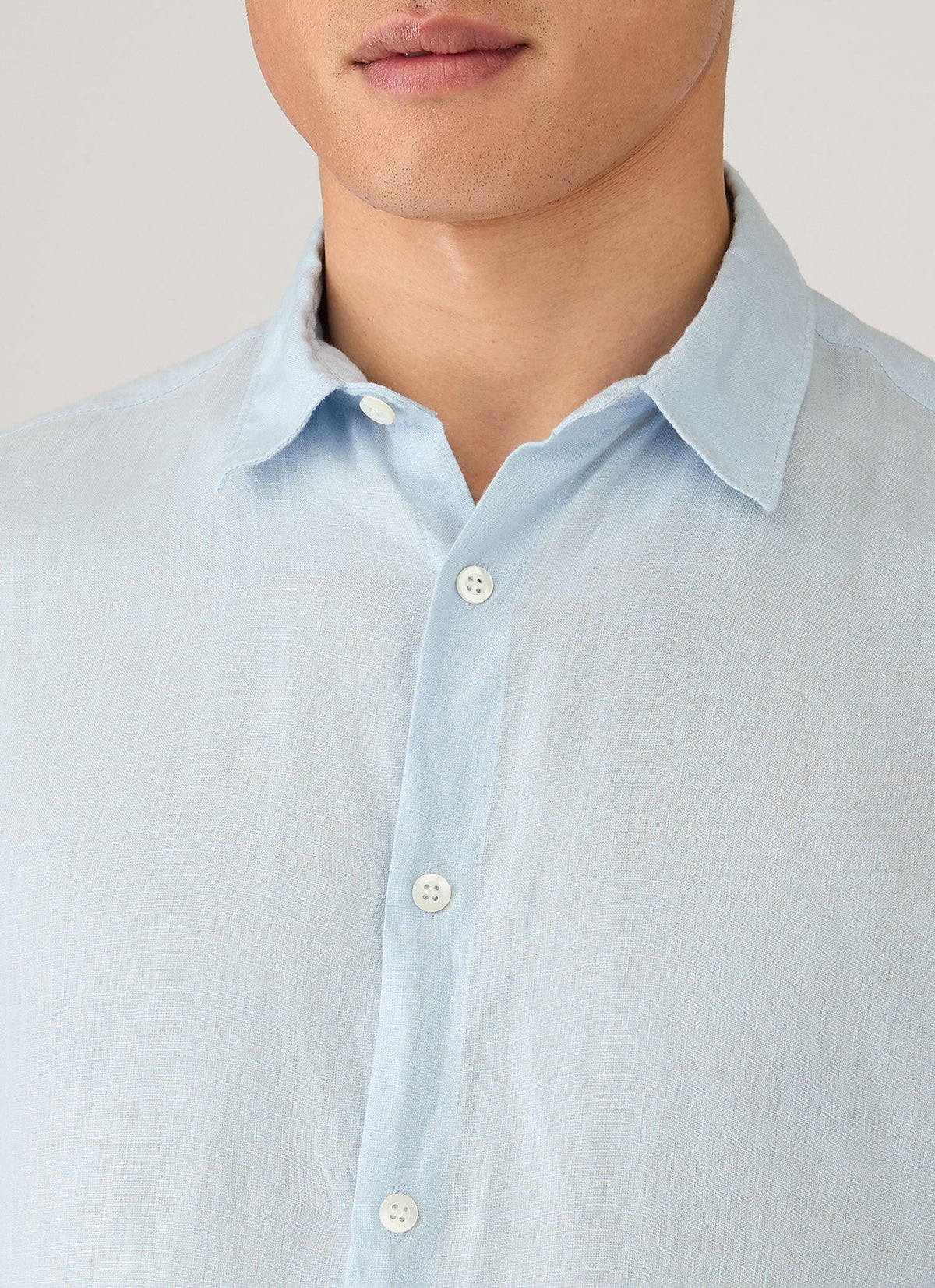 Mens Linen Shirt In Light Blue Msht2106 Buwg