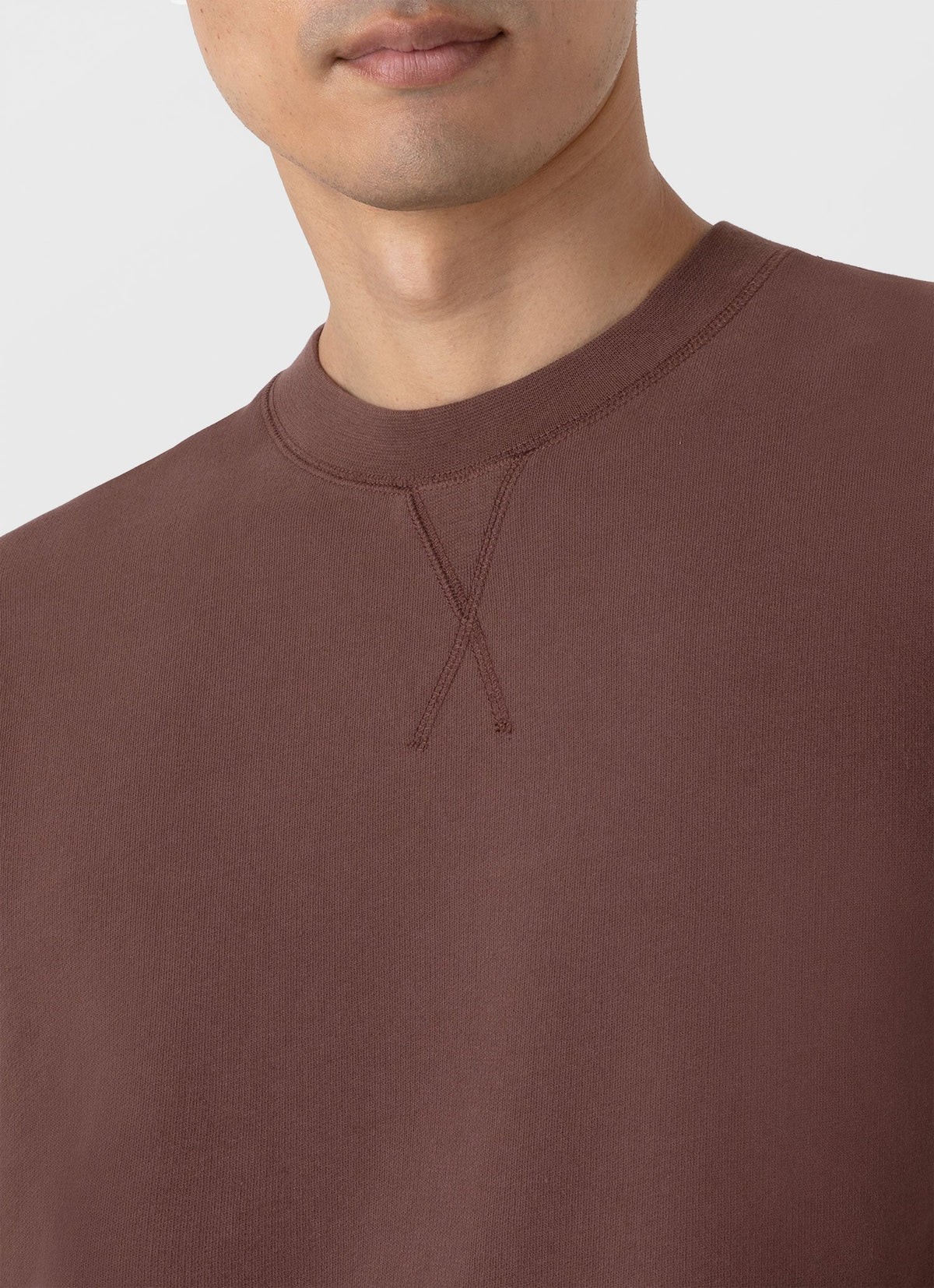 Mens Loopback Sweatshirt In Cocoa Brown Mswe1516 Brfn