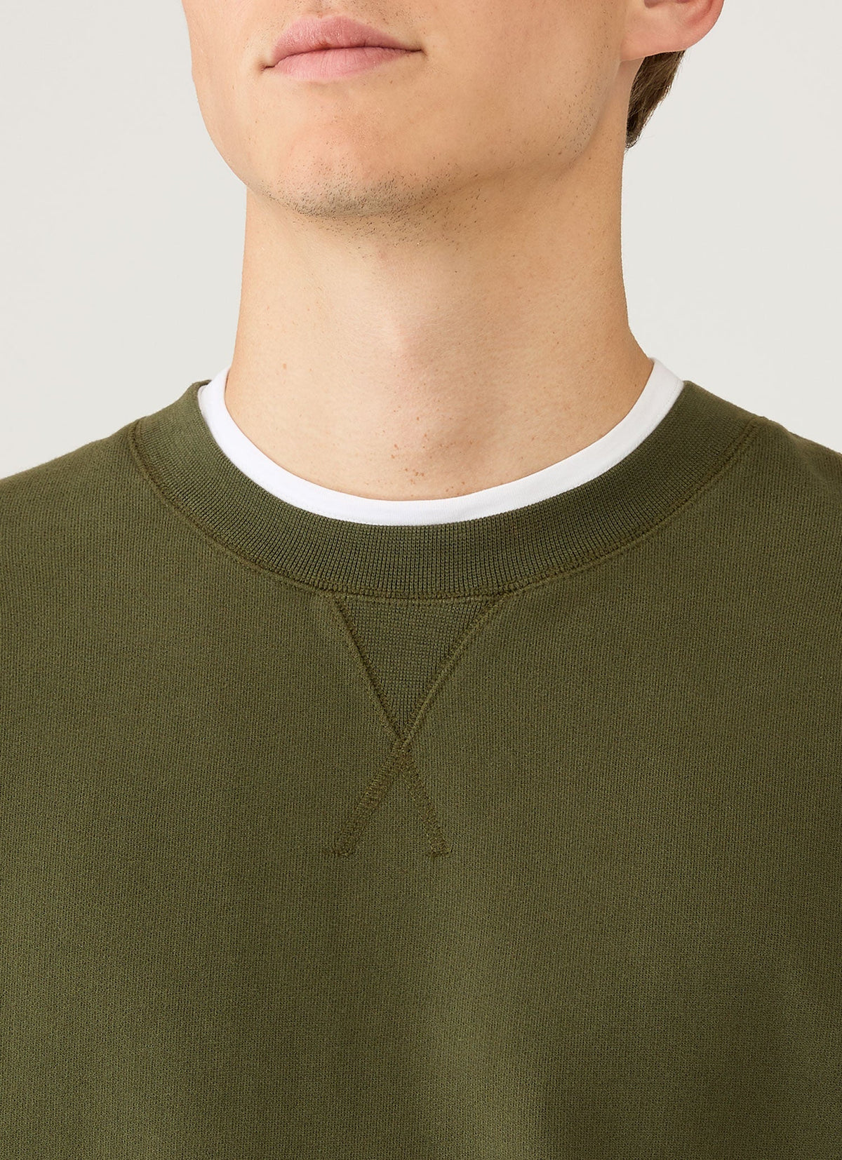 Mens Loopback Sweatshirt In Deep Olive Mswe1516 Gniz