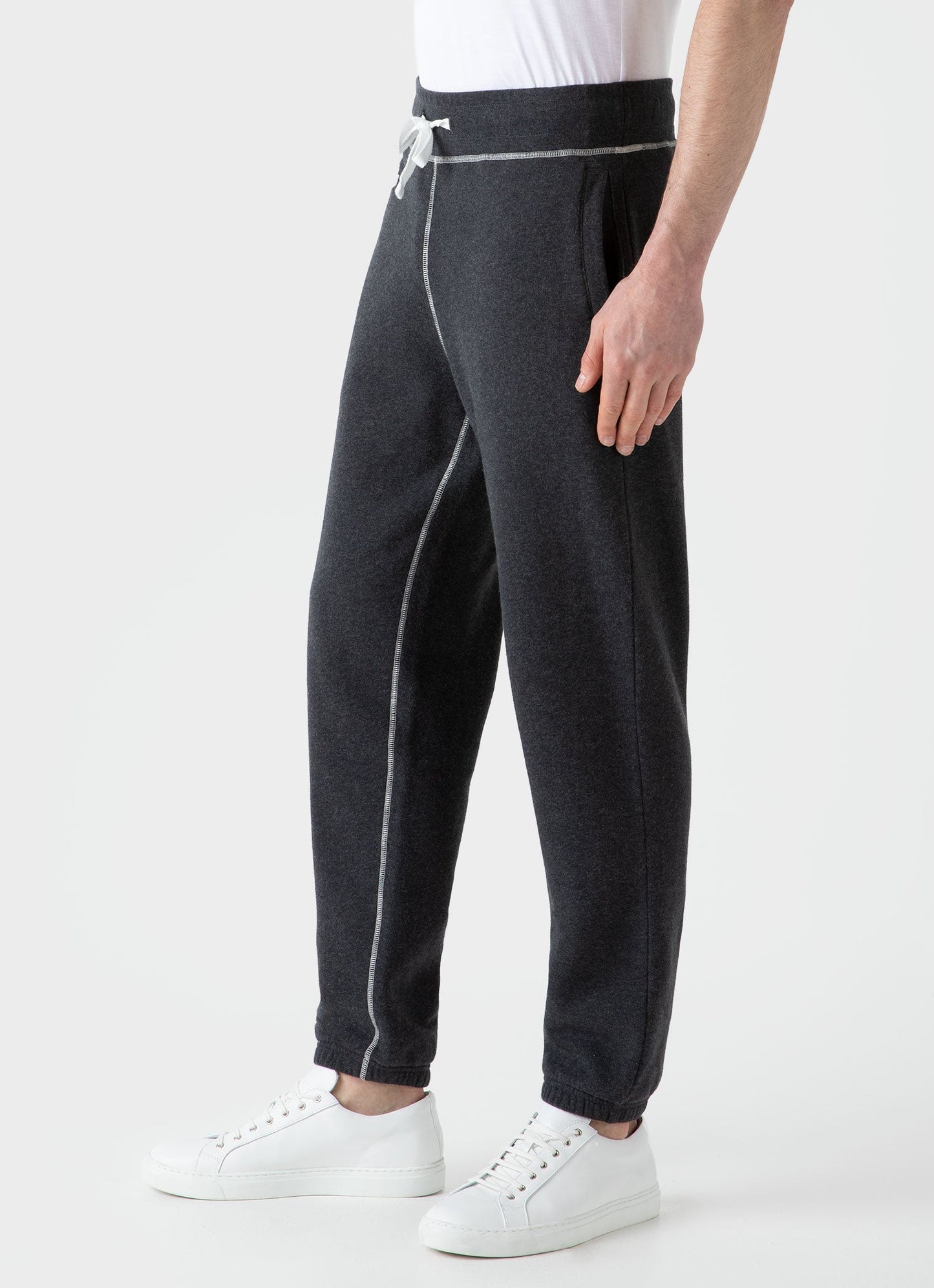 Mens Fleeceback Sweatpants In Charcoal Melange Mtrs1568 Gyad