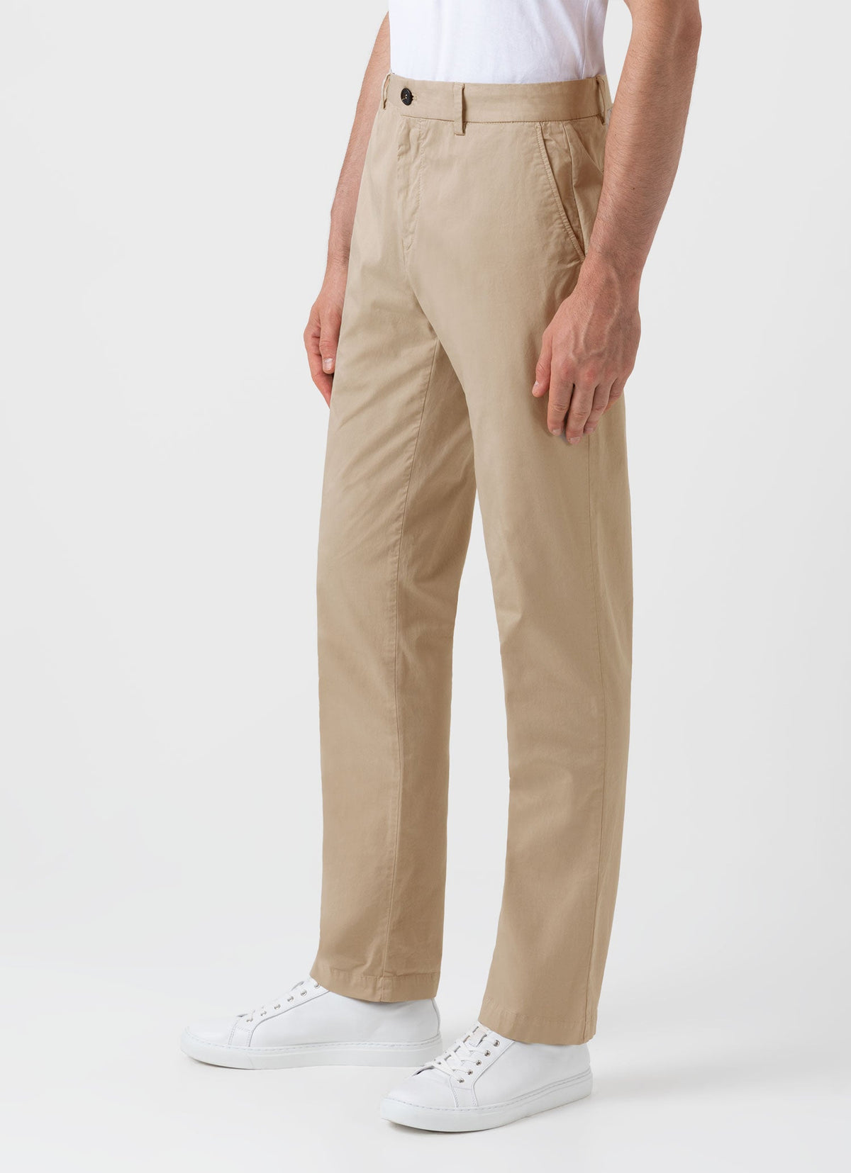 Mens Regular Fit Stretch Chino Stone