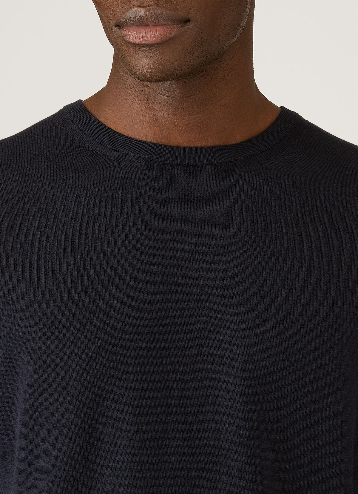 Mens Sea Island Cotton Knit Tshirt In Light Navy Mtsh8278 Buaf