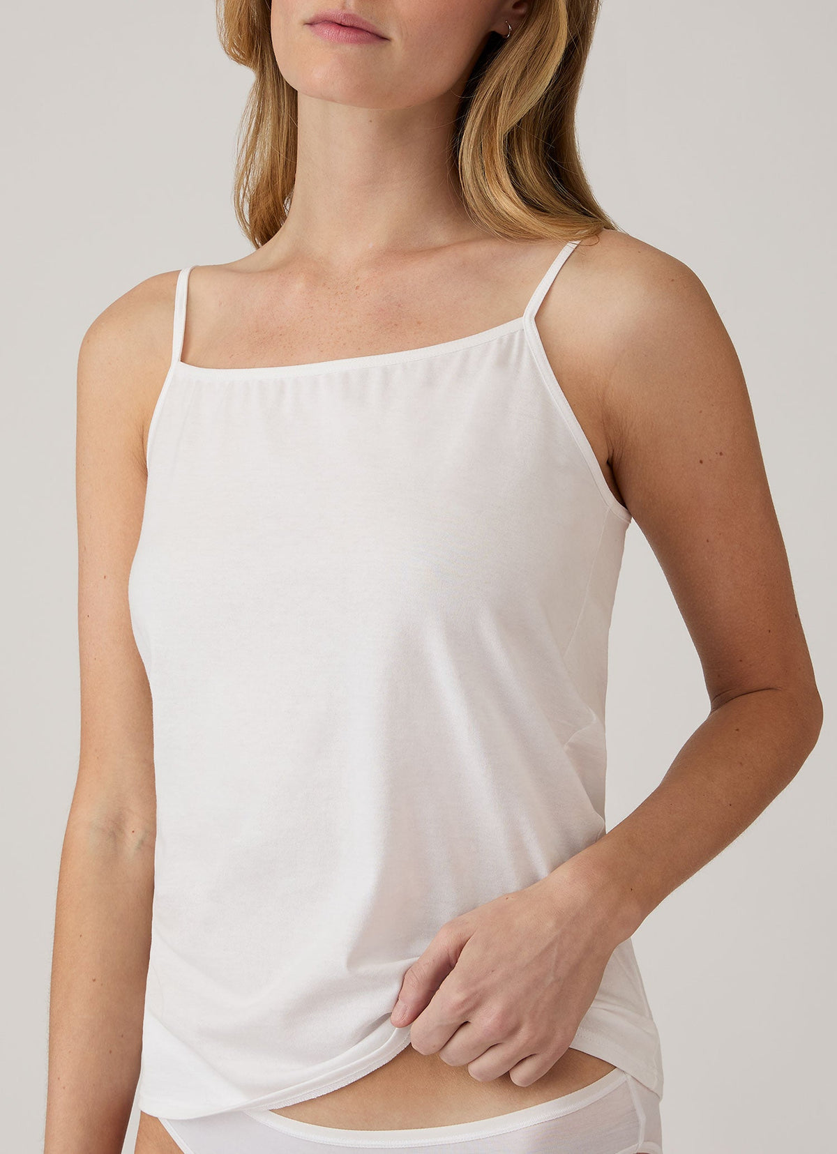 Womens Long Staple Cotton Cami White Wcam4003 Whaa