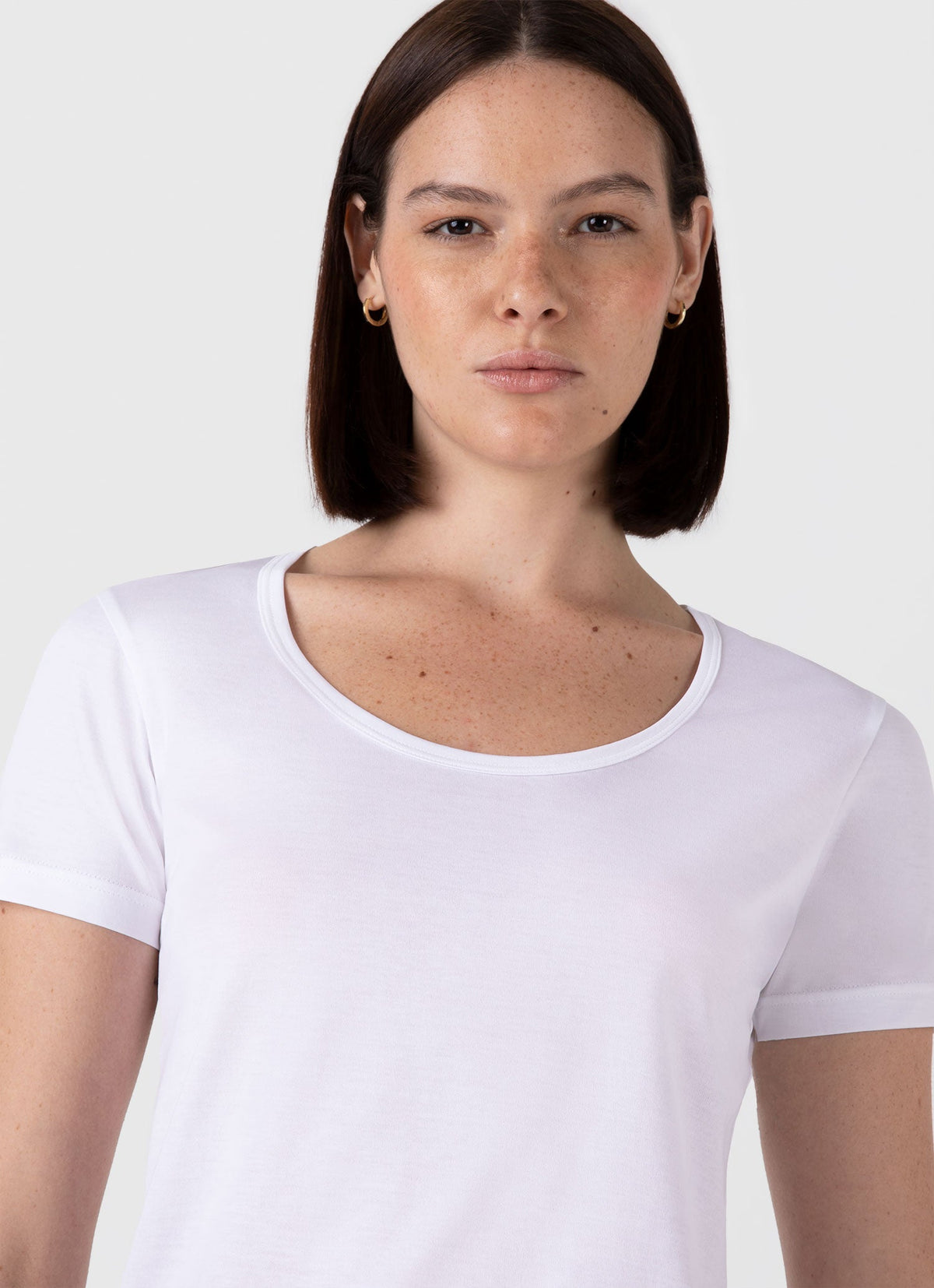 Womens Classic Scoop Neck T Shirt In White Wtsh0136 Whaa