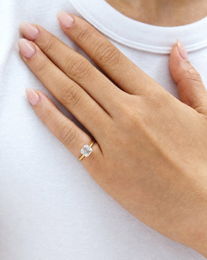 Asscher Lab Diamond Pinky Ring