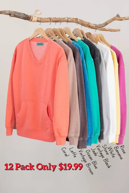 Cozy V-Neck Fleece Sweatshirt – Soft, Relaxed & Everyday Comfortable