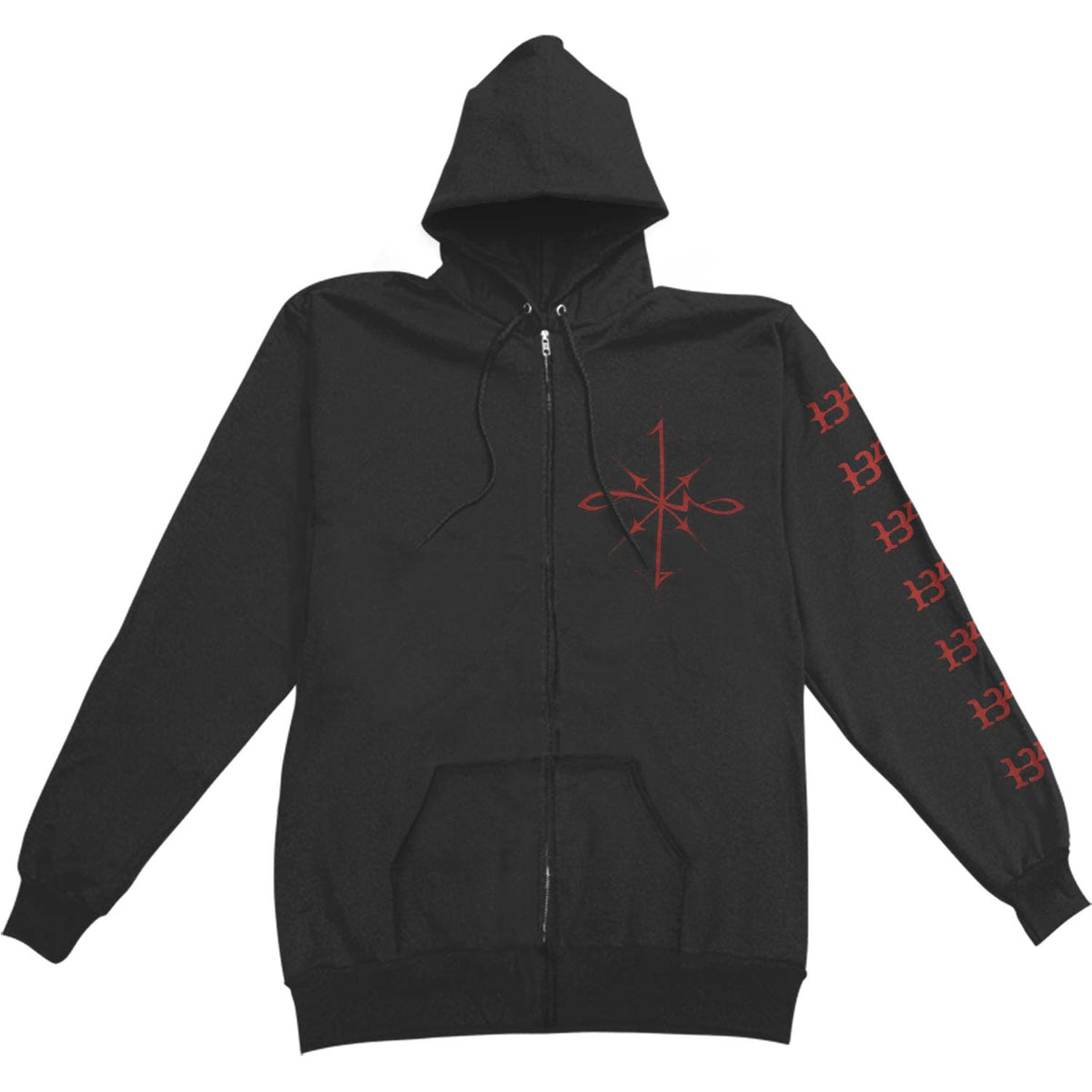 1349 Chaos Skull Zippered Hooded Sweatshirt