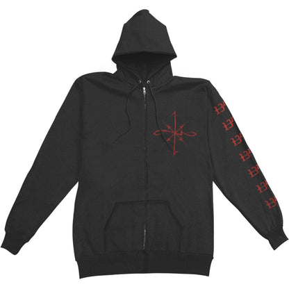 1349 Chaos Skull Zippered Hooded Sweatshirt