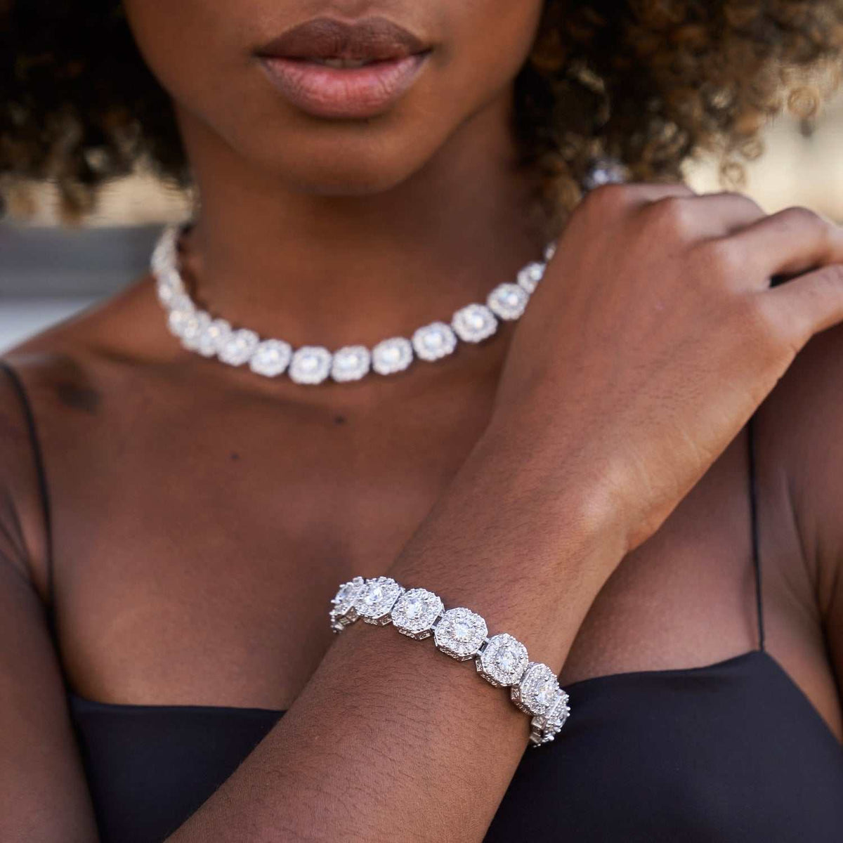 Clustered Tennis Necklace + Bracelet Bundle- 12mm