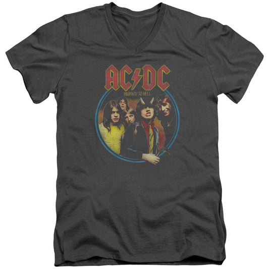 AC/DC Highway To Hell Adult V Neck Slim Fit T-shirt