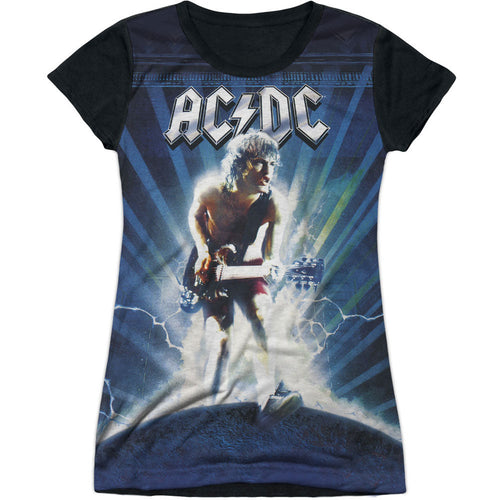 AC/DC Lightning Sublimation Junior Top