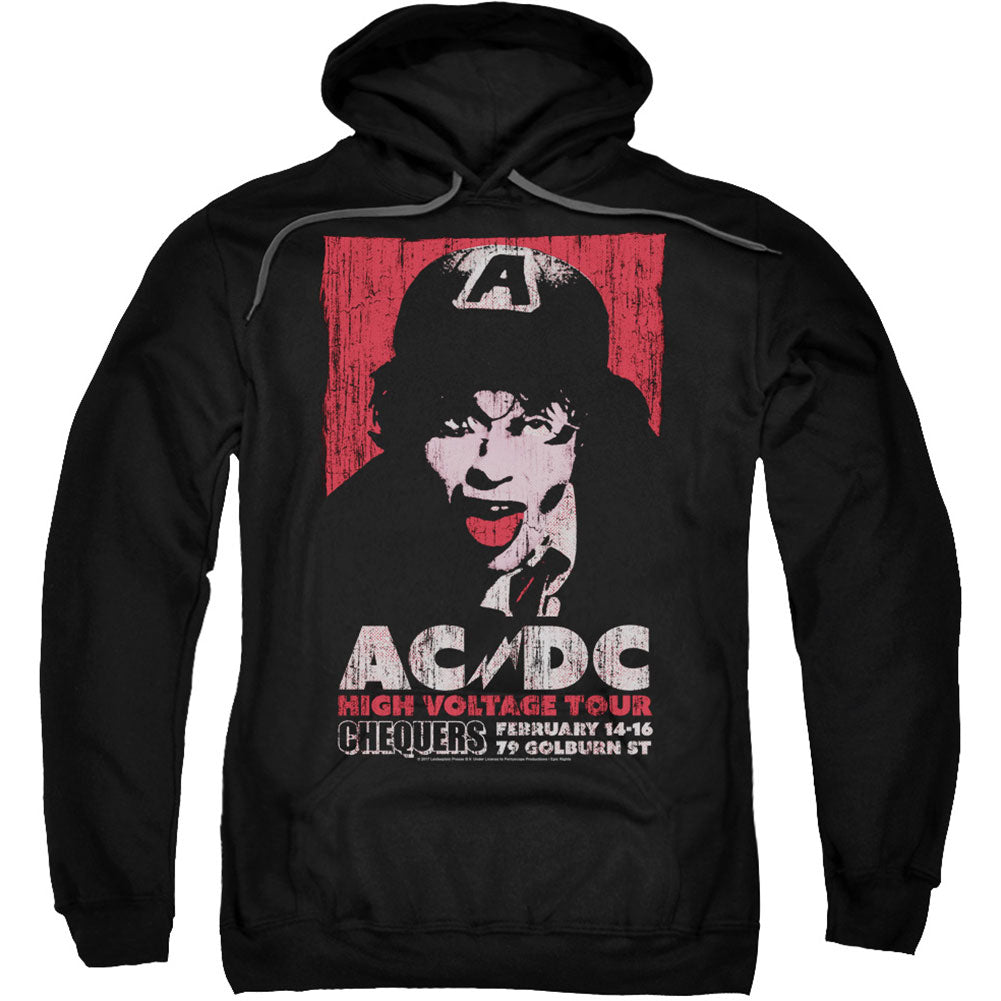 AC/DC High Voltage Live 1975 Adult 25% Poly Hooded Sweatshirt