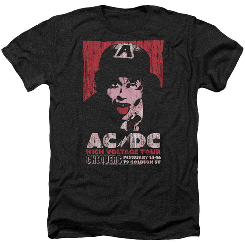 AC/DC High Voltage Live 1975 Adult Heather 40% Poly T-shirt