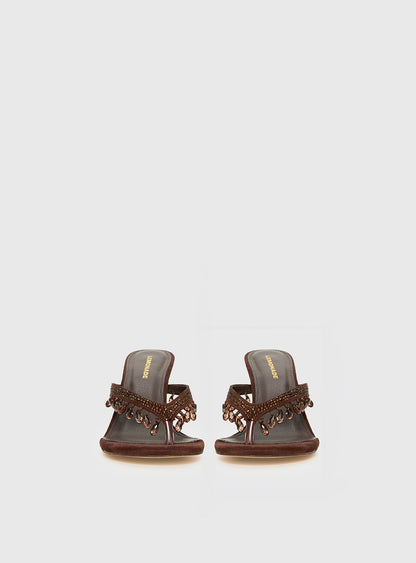 Ameliah Tassel Heels Brown