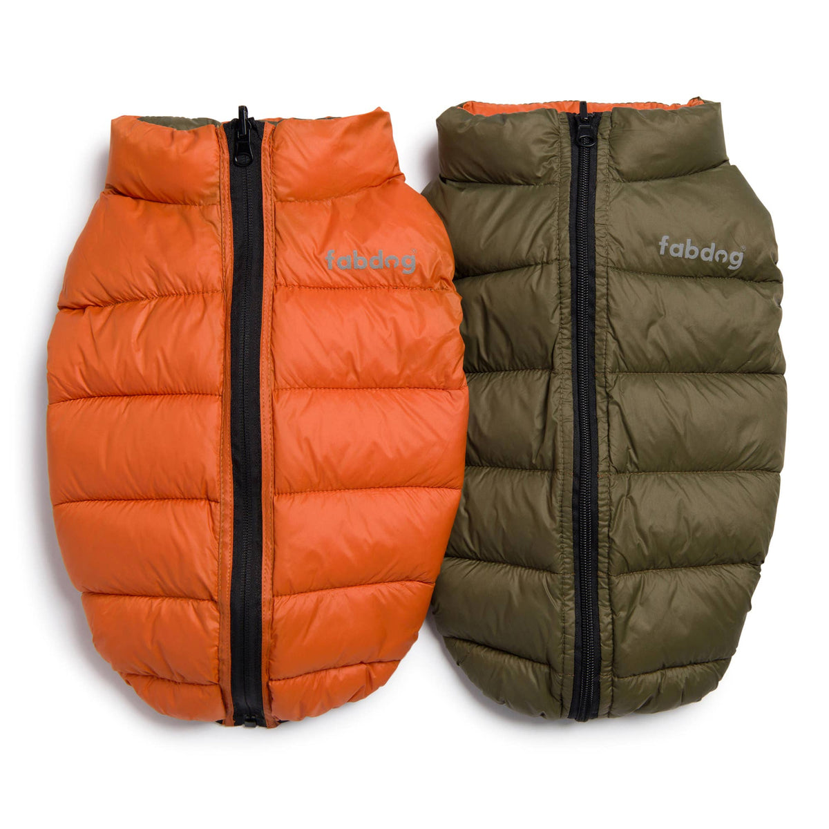 fabdog - Pack N' Go Reversible Puffer Olive/Orange