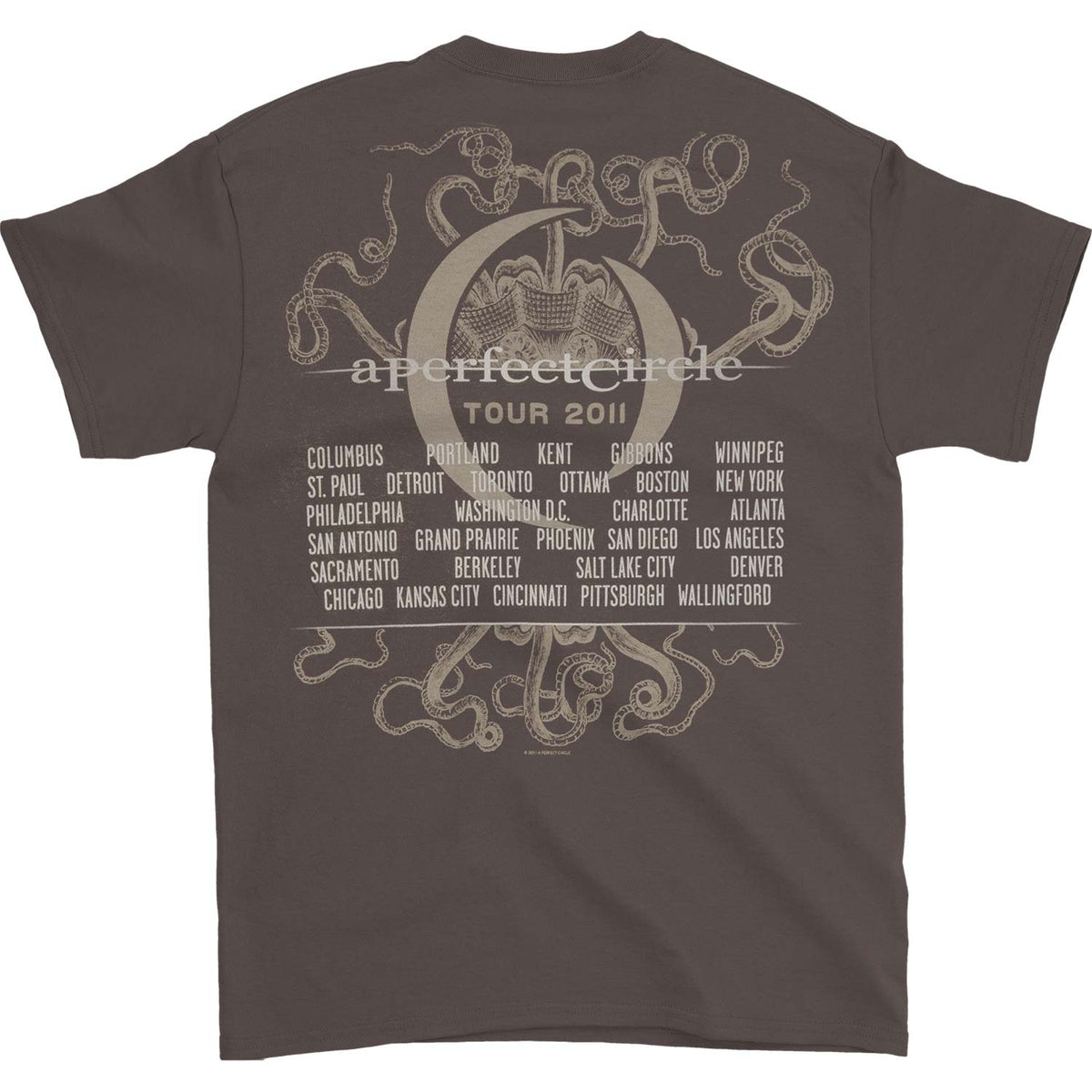 A Perfect Circle Original Orange Octopus 2011 Tour Concert T-shirt