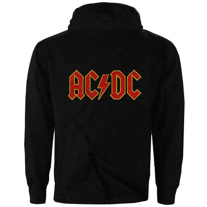 AC/DC Logo (Back Print) Zippered Hooded Sweatshirt