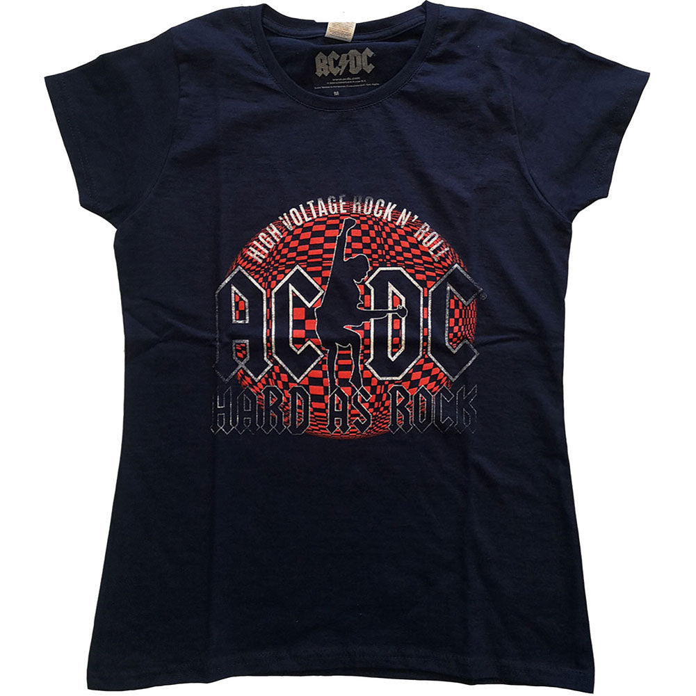 AC/DC Hard As Rock Ladies T-Shirt Junior Top