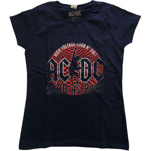 AC/DC Hard As Rock Ladies T-Shirt Junior Top