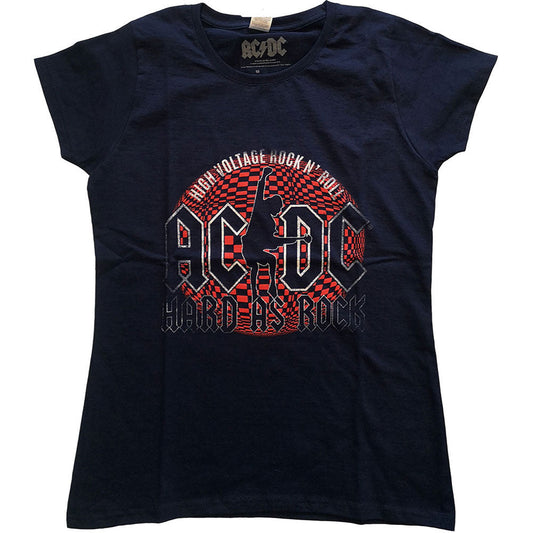 AC/DC Hard As Rock Ladies T-Shirt Junior Top