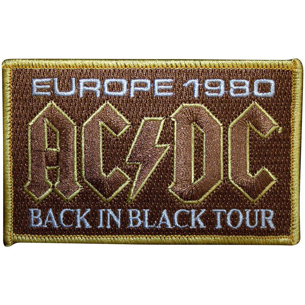 AC/DC Europe 1980 Back In Black Tour Woven Patch