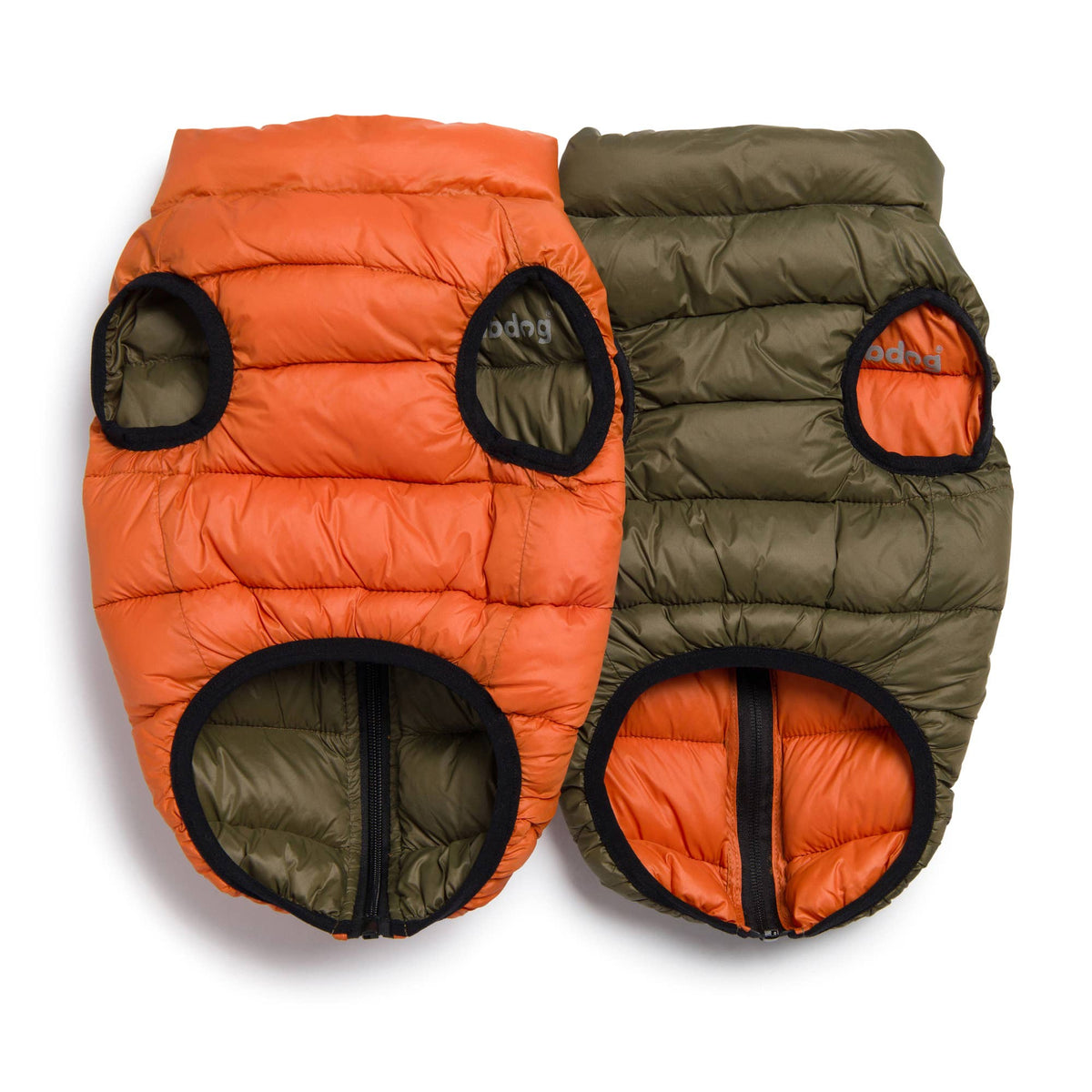 fabdog - Pack N' Go Reversible Puffer Olive/Orange