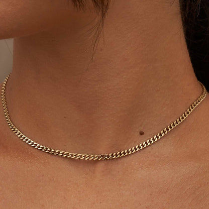 3MM Micro Cuban in Yellow Gold