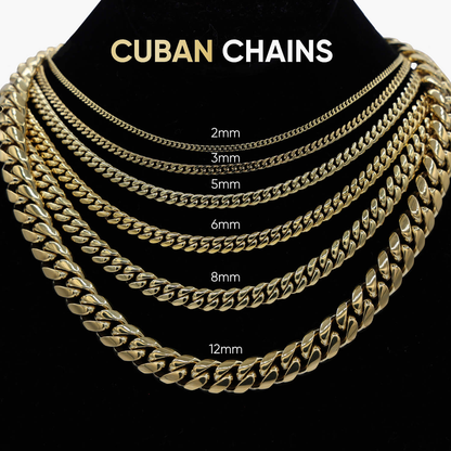 2MM Micro Cuban Necklace in Yellow Gold