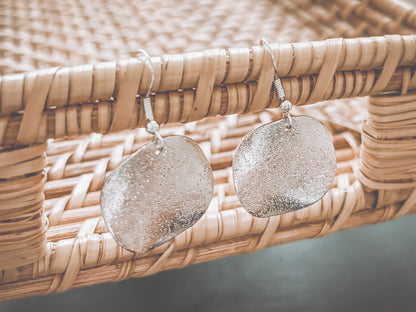 Beautiful Hammered Silver Drop Earrings