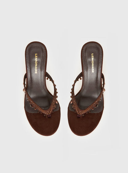 Ameliah Tassel Heels Brown