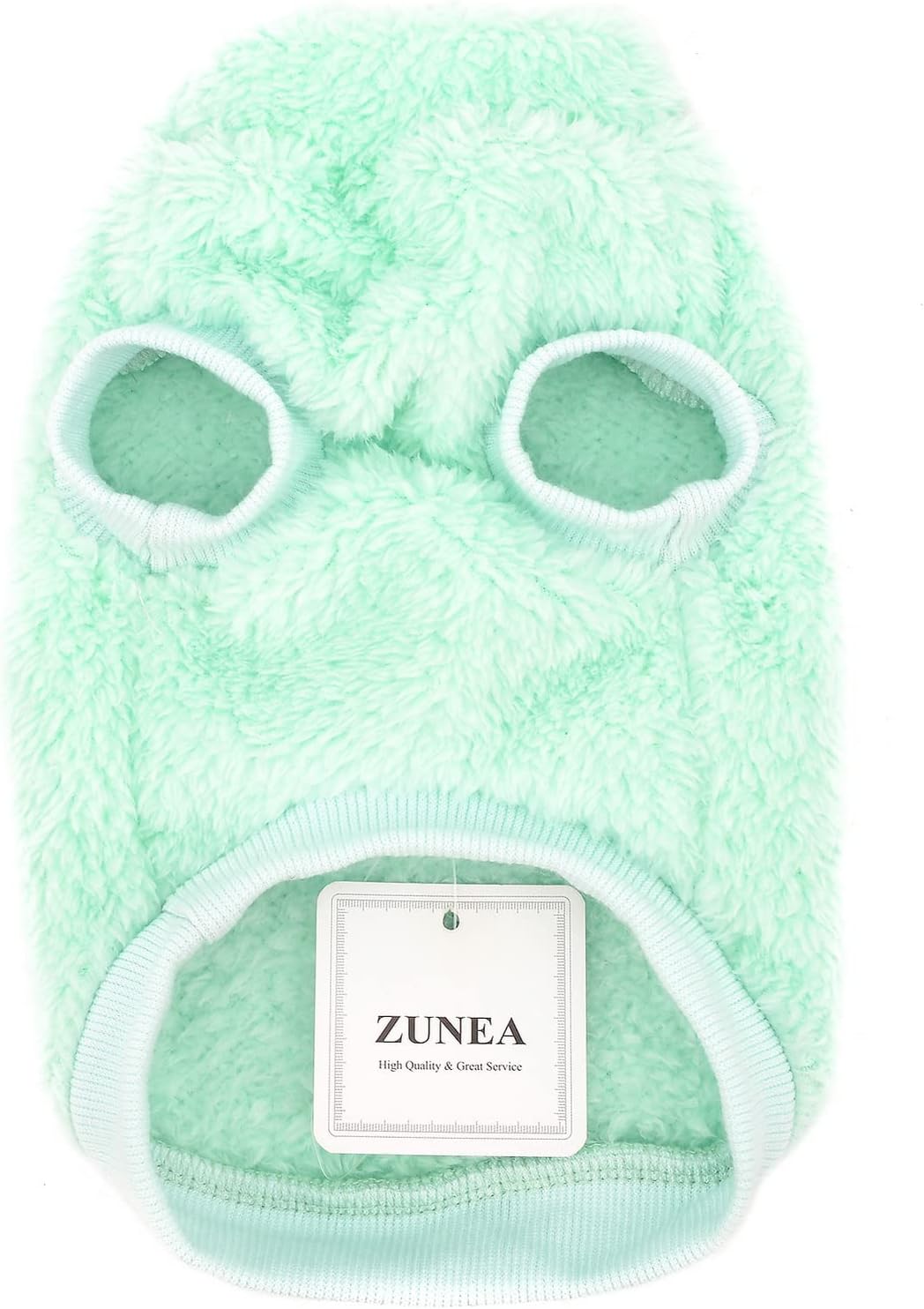 Cozy fleece dog sweater with D-ring - warm winter wear for small breeds & cats (Green)