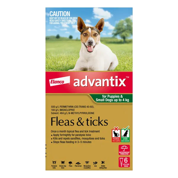 Advantix - For Small Dogs & Pups Up To 4Kg (Green)